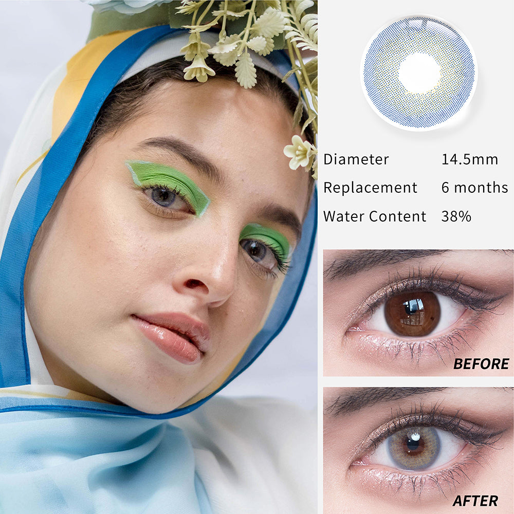 1Pcs FDA Certificate Eyes Beautiful Pupil Colorful Girl Cosplay Contact Lenses Gray